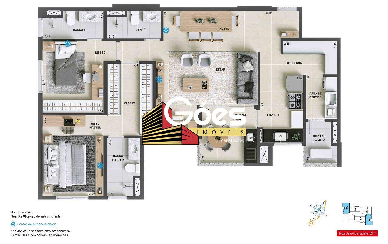 Apartamento à venda com 2 quartos, 94m² - Foto 3