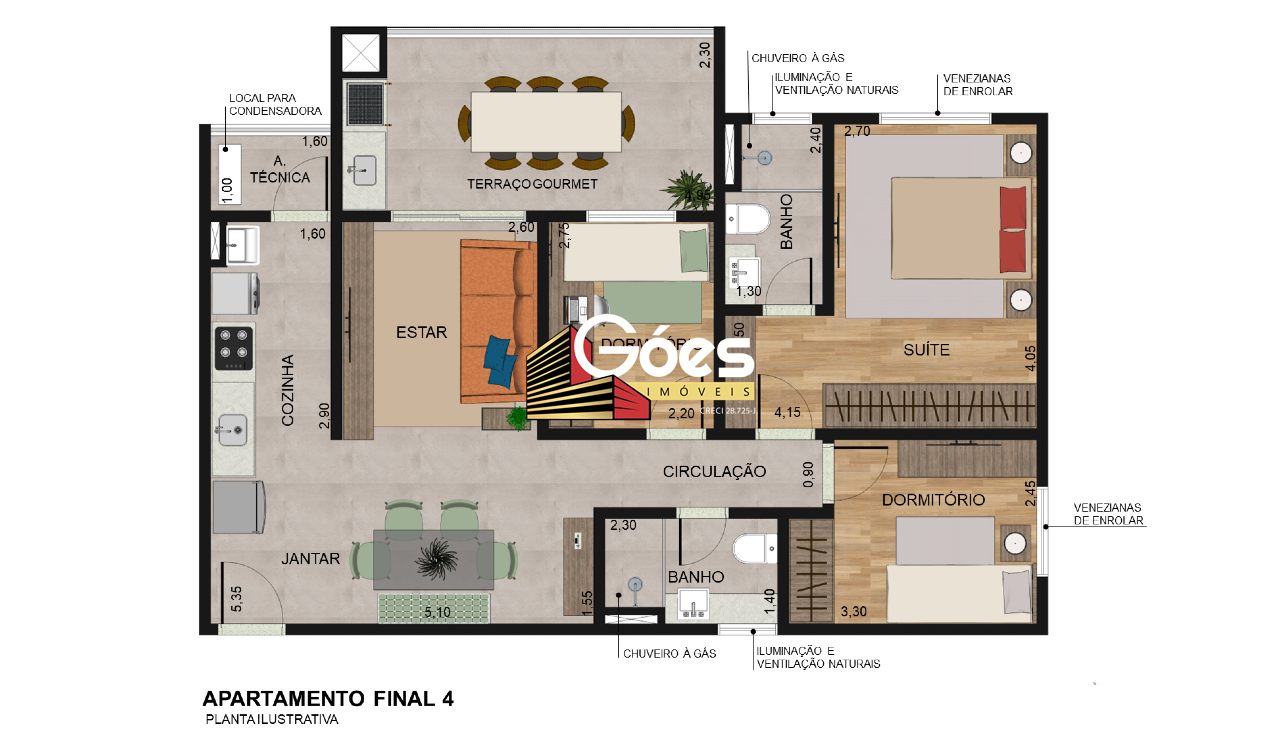 Apartamento à venda com 3 quartos, 84m² - Foto 2