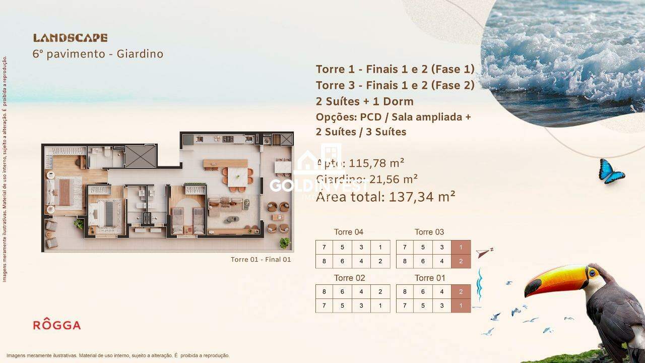 Apartamento de 3 quartos, 102m² no bairro Praia  de Armação do Itapocoroy, em Penha | Eu Corretor