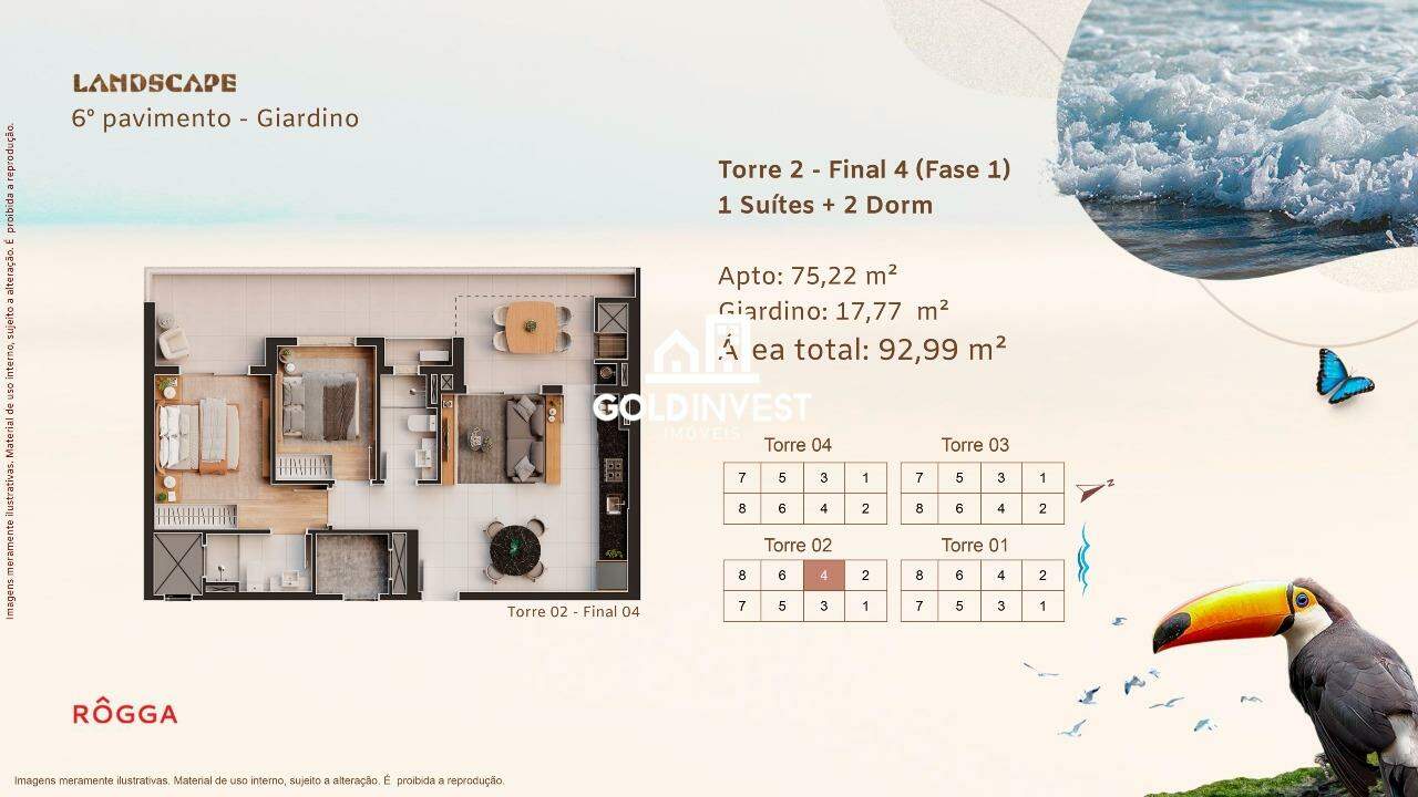 Apartamento de 2 quartos, 75m² no bairro Praia  de Armação do Itapocoroy, em Penha | Eu Corretor