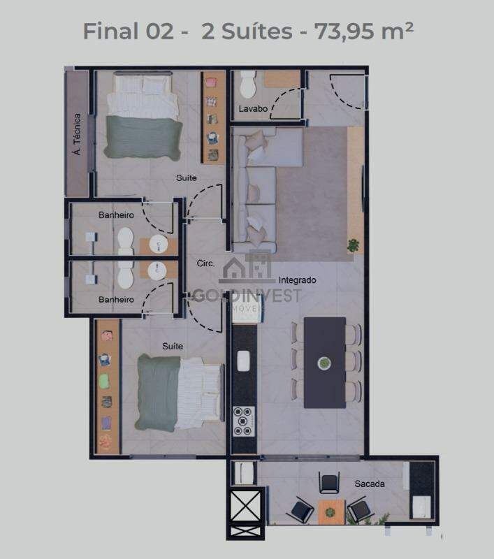 Apartamento de 2 quartos, 74m² no bairro Rio Branco, em Brusque | Eu Corretor