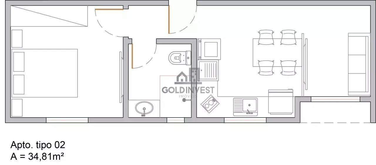 Apartamento de 1 quarto, 35m² no bairro Santa Terezinha, em Brusque | Eu Corretor