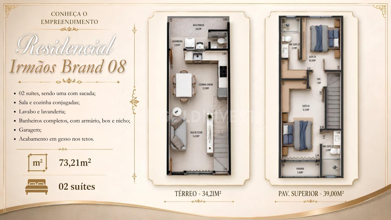 Casa de 2 quartos, 73m² no bairro São João, em Brusque | Eu Corretor
