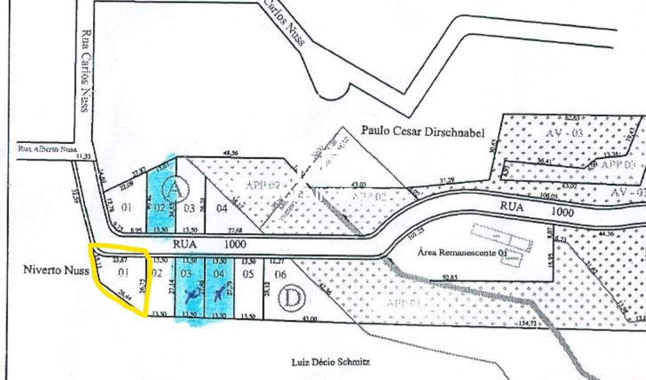 Lote/Terreno de 427m² no bairro CENTRO, em Guabiruba | Eu Corretor