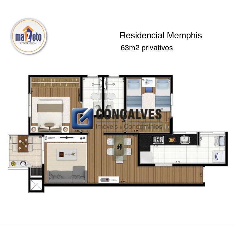 131404, Apartamento, à venda, à venda, 659.000,00,Campestre, Santo André,2 quartos: 