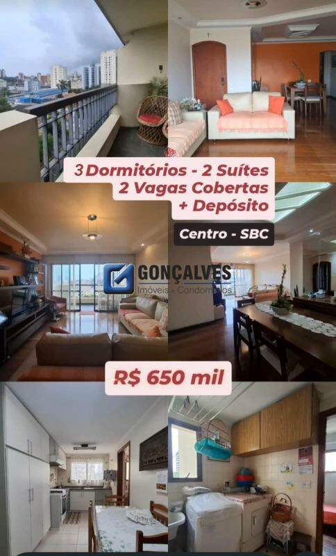 132606, Apartamento, à venda, à venda, 650.000,00,Centro, São Bernardo do Campo,3 quartos: 
