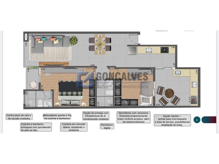 5594, Apartamento, à venda, à venda, 800.000,00,Centro, São Bernardo do Campo,2 quartos: A (31)