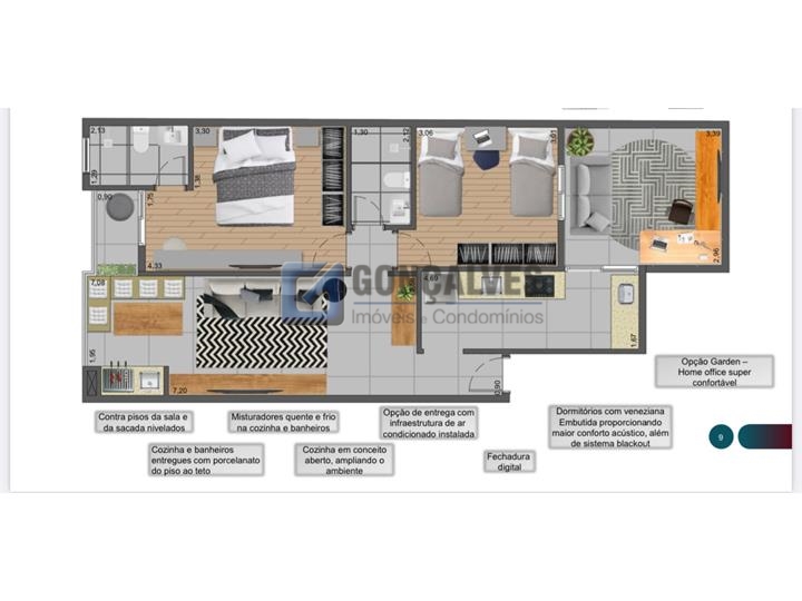 5594, Apartamento, à venda, à venda, 800.000,00,Centro, São Bernardo do Campo,2 quartos: A (32)