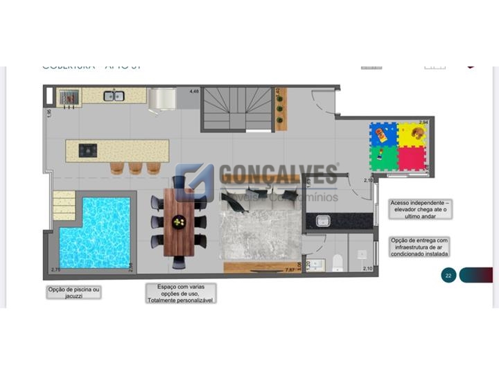 5595, Apartamento Cobertura, à venda, à venda, 1.200.000,00,Centro, São Bernardo do Campo,2 quartos: A (34)