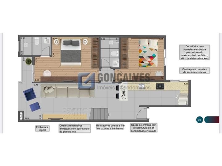 5595, Apartamento Cobertura, à venda, à venda, 1.200.000,00,Centro, São Bernardo do Campo,2 quartos: A (35)