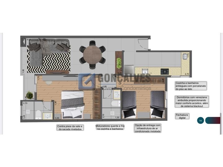 5596, Apartamento, à venda, à venda, 722.000,00,Centro, São Bernardo do Campo,2 quartos: A (32)