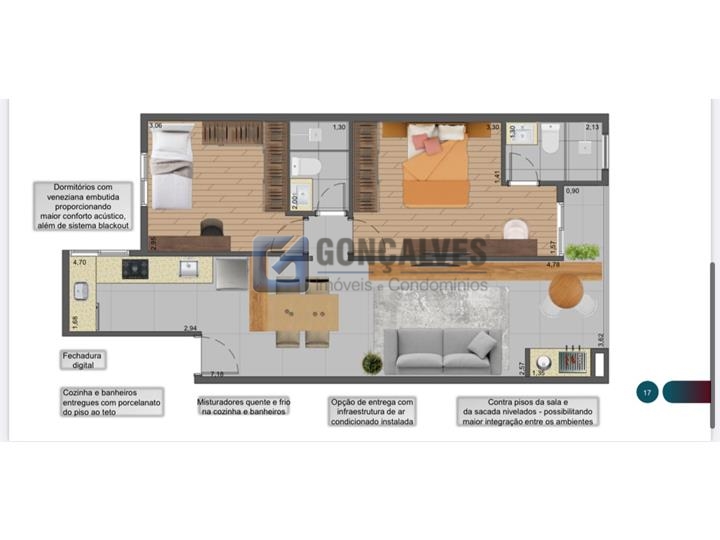 5596, Apartamento, à venda, à venda, 722.000,00,Centro, São Bernardo do Campo,2 quartos: A (33)
