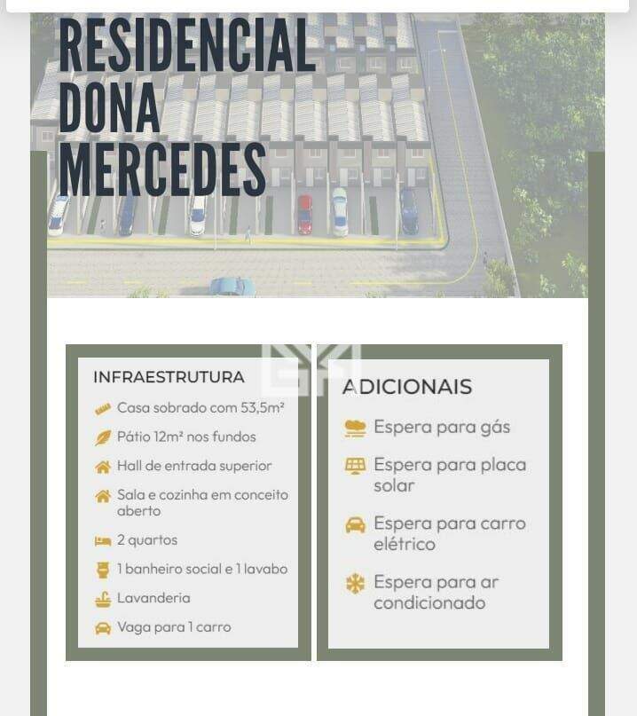 Casa com 2 quartos à venda, 62m² - Dona Mercedes - Gravataí: 