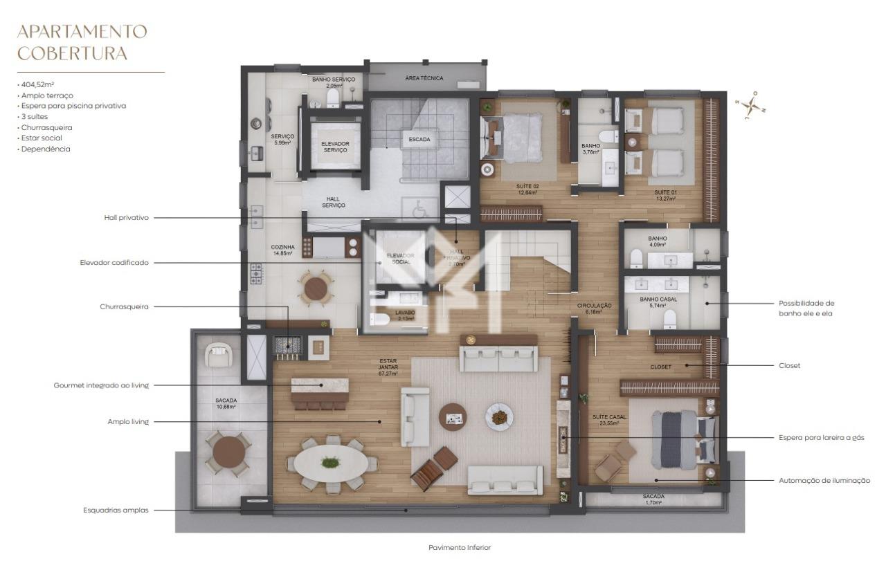 Apartamento com 3 quartos à venda, 214,81m² - Bela Vista - Porto Alegre: 