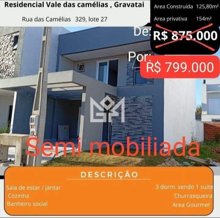 Casa com 3 quartos à venda, 125,8m² - Parque da Matriz - Gravataí: 