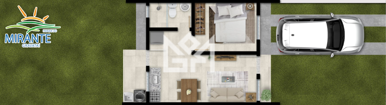 Casa com 1 quarto à venda, 38,11m² - Morada do Vale II - Gravataí: 