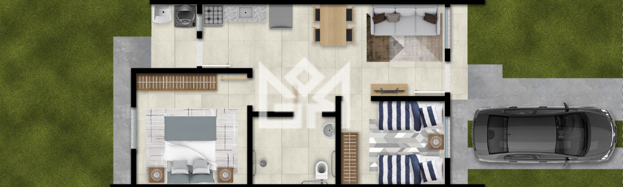 Casa com 2 quartos à venda, 50,95m² - Parque Espírito Santo - Cachoeirinha: 