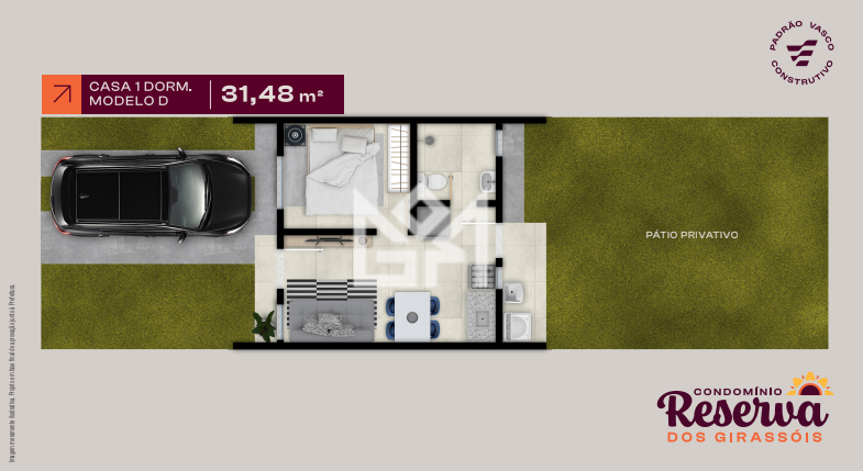 Casa com 1 quarto à venda, 31,48m² - Fazenda Esperança - Cachoeirinha: 