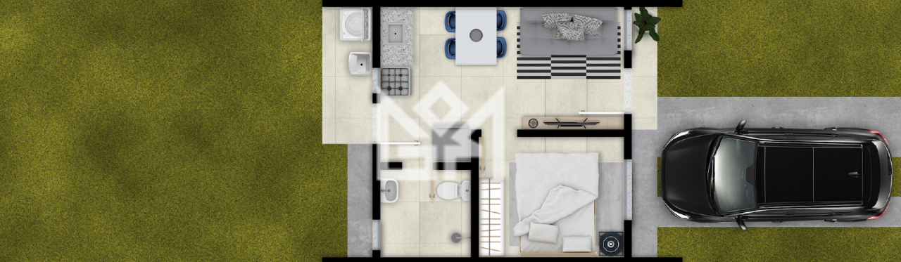 Casa com 1 quarto à venda, 31,48m² - Residencial Meu Rincão - Cachoeirinha: 