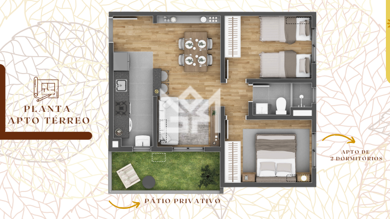 Apartamento Garden com 2 quartos à venda, 52,42m² - Restinga - Porto Alegre: 