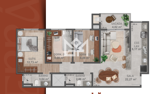 Apartamento com 3 quartos à venda, 78,5m² - Passo das Pedras - Gravataí: 