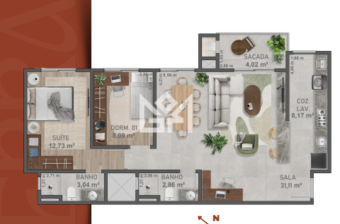 Apartamento com 3 quartos à venda, 78,5m² - Passo das Pedras - Gravataí: 