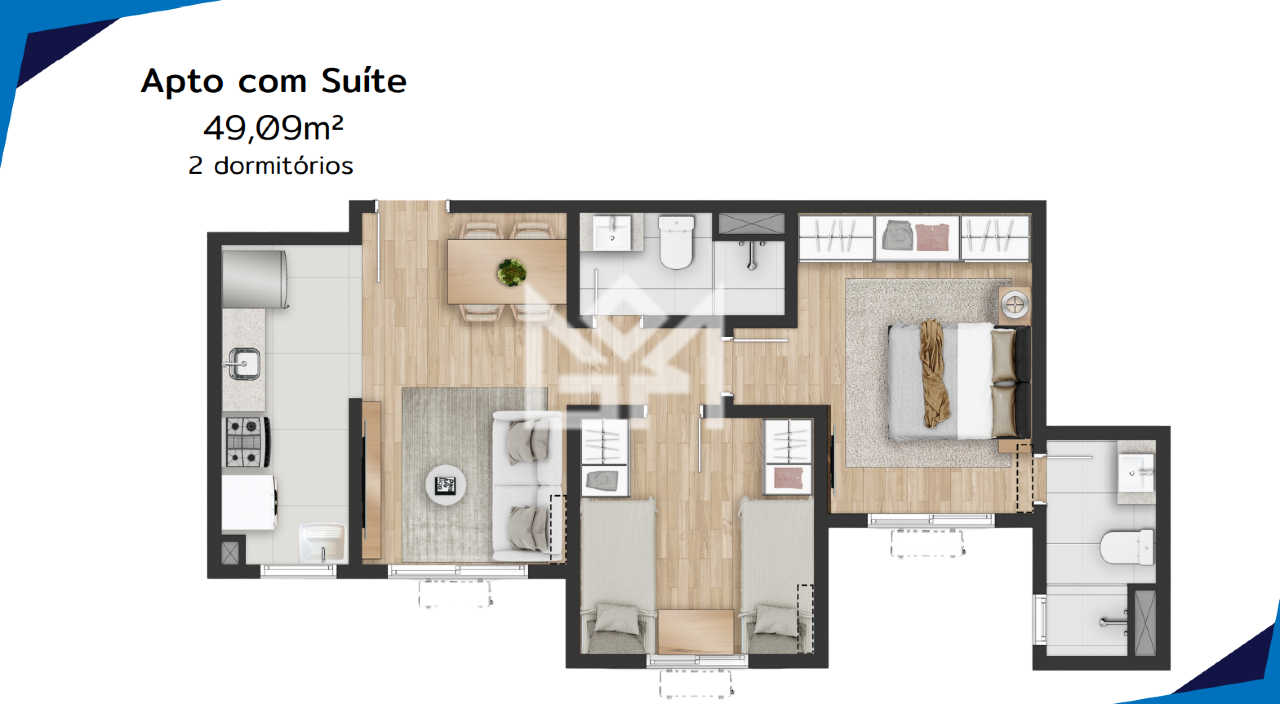 Apartamento com 2 quartos à venda, 49,09m² - Santo André - São Leopoldo: 