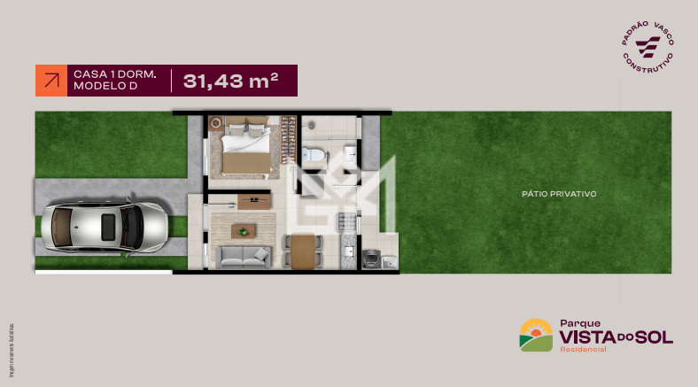 Casa com 1 quarto à venda, 31,43m² - Centro - Viamão: 