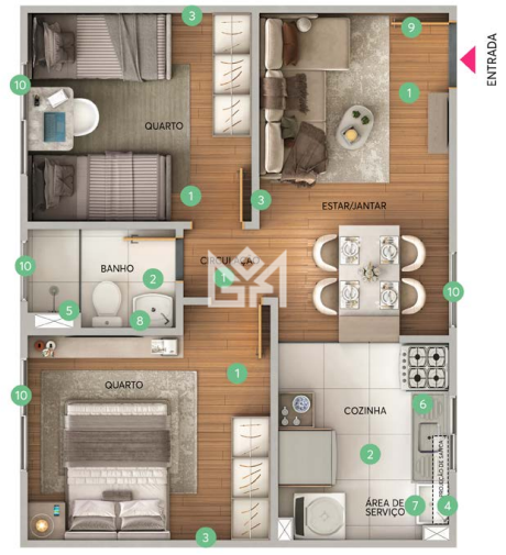 Apartamento com 2 quartos à venda, 40,83m² - Restinga - Porto Alegre: 