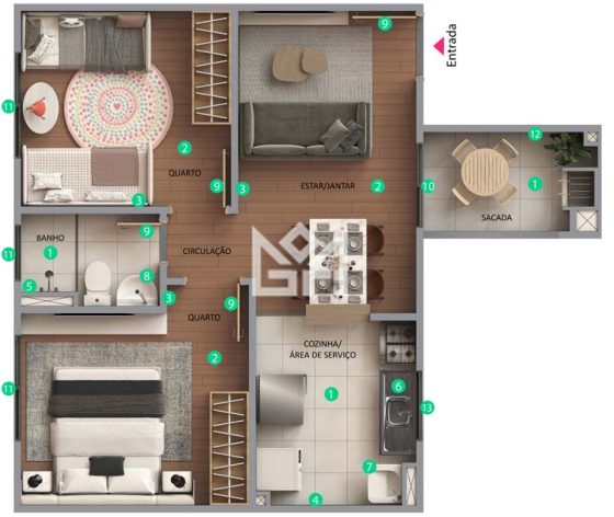 Apartamento com 2 quartos à venda, 40,83m² - São Miguel - São Leopoldo: 