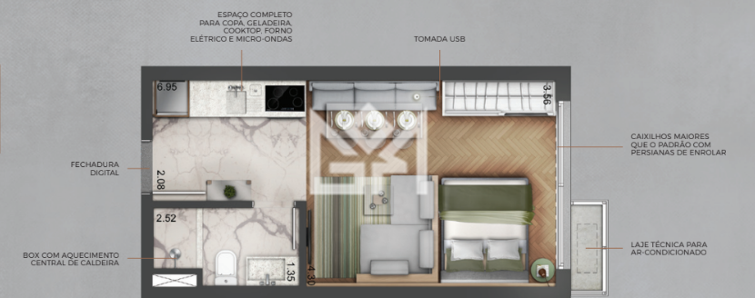 Studio/Loft/Kitnet com à venda, 29m² - Mont Serrat - Porto Alegre: 