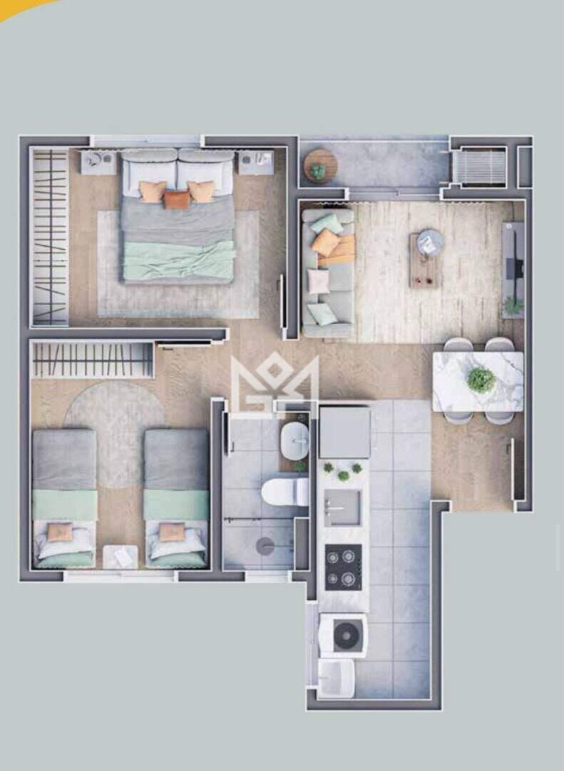 Apartamento com 2 quartos à venda, 43,13m² - Distrito Industrial - Cachoeirinha: 