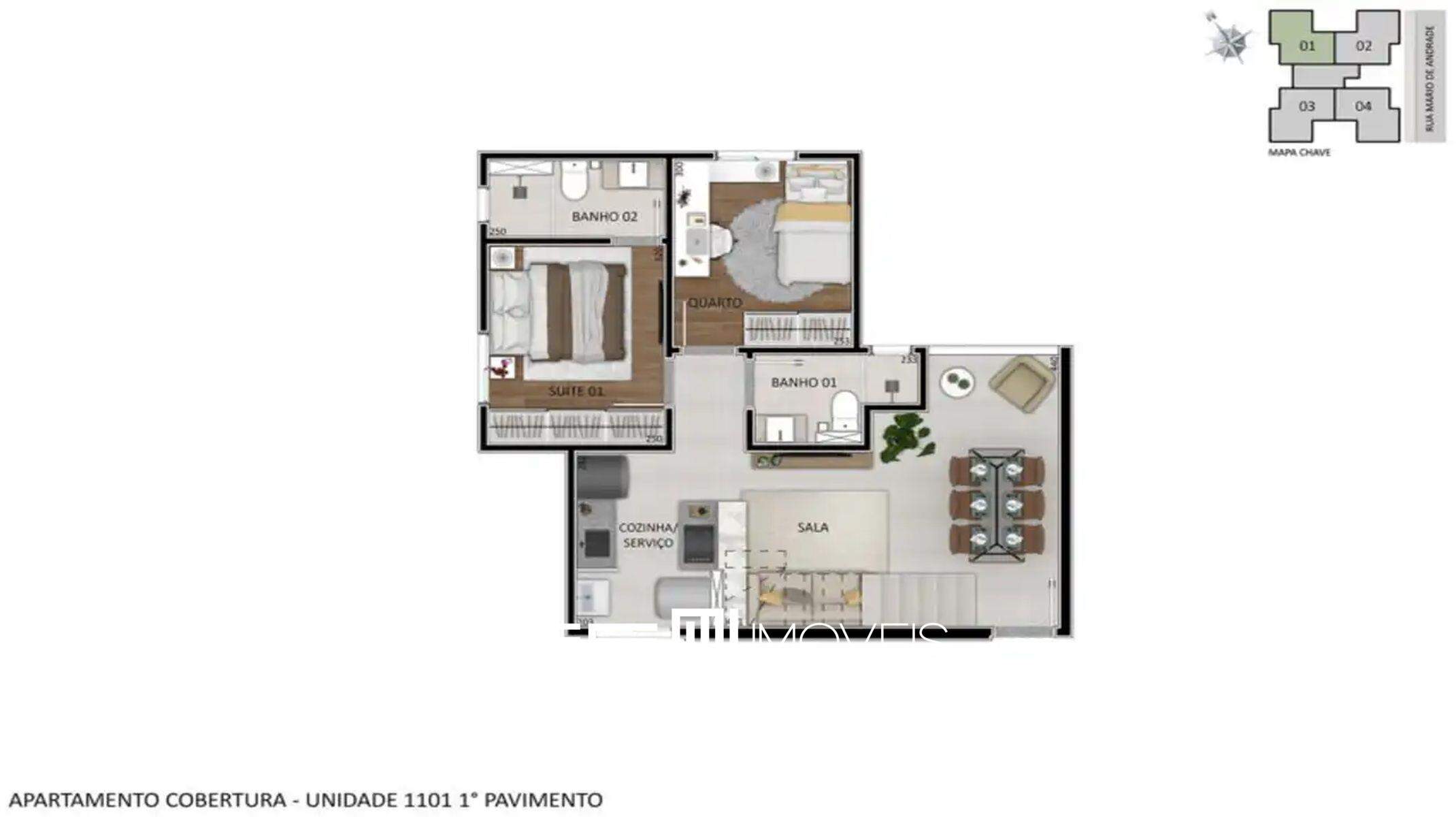 Apartamento à venda com 2 quartos, 53m² - Foto 6