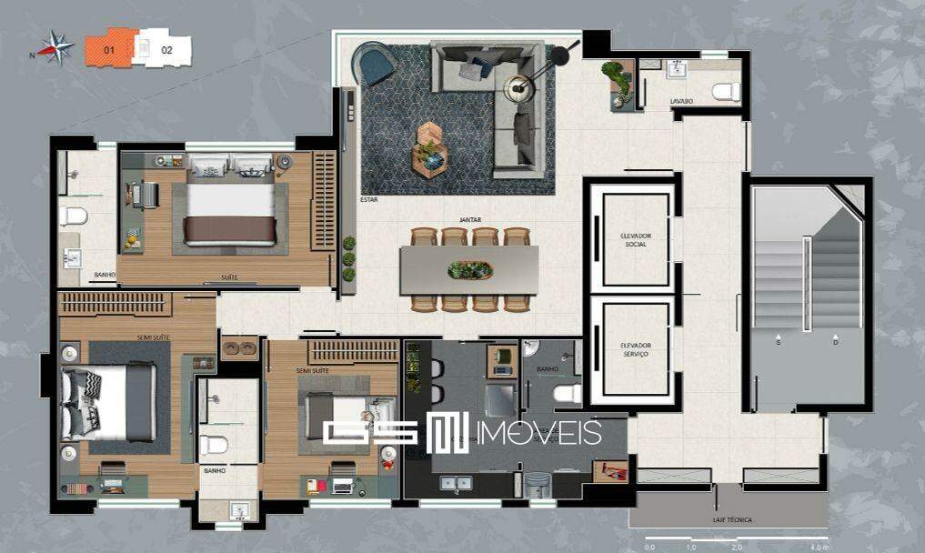 Apartamento à venda com 3 quartos, 118m² - Foto 4