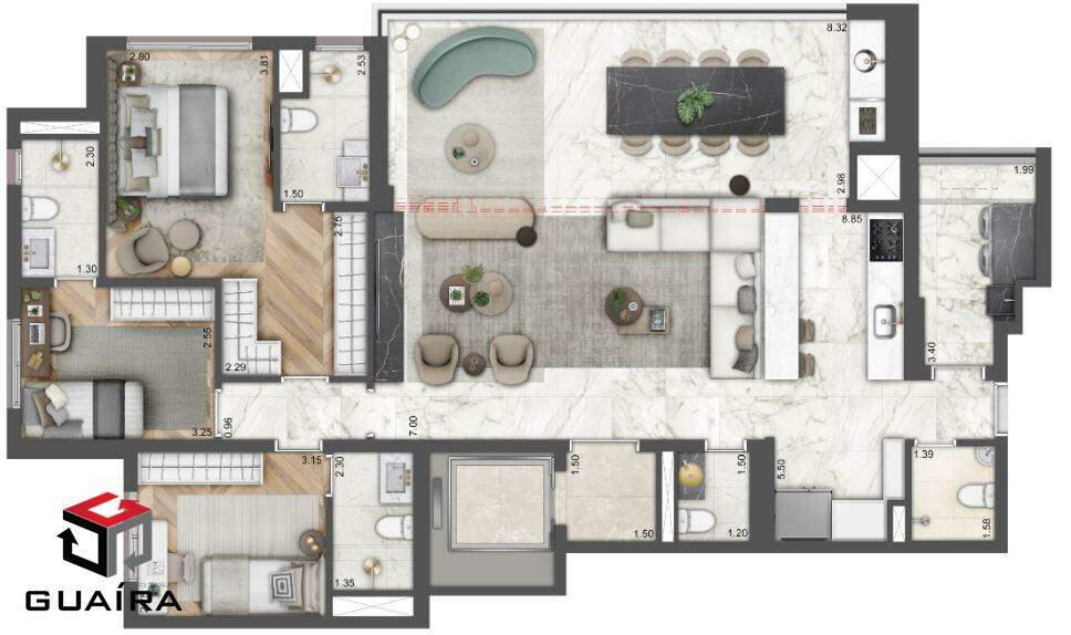 Apartamento à venda com 3 quartos, 132m² - Foto 8