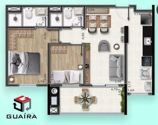 Apartamento à venda com 2 quartos, 57m² - Foto 1