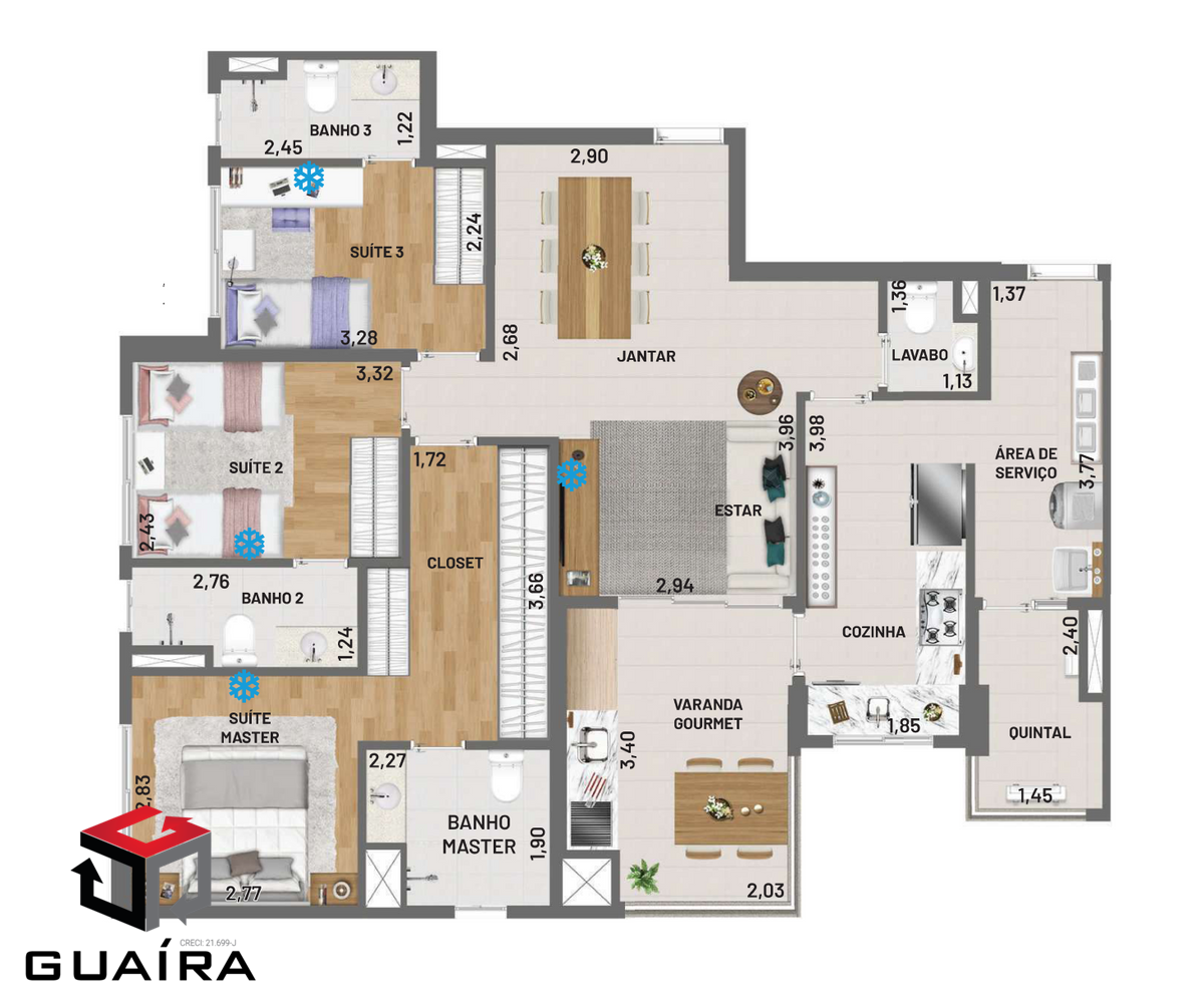 Apartamento à venda com 3 quartos, 110m² - Foto 15