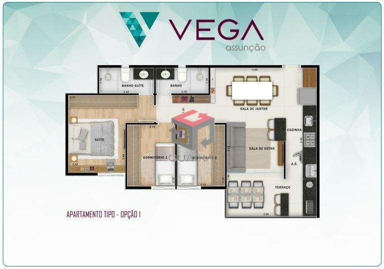 Apartamento à venda com 3 quartos, 64m² - Foto 3