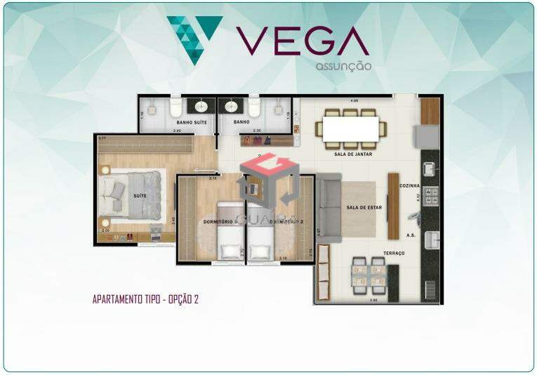 Apartamento à venda com 3 quartos, 64m² - Foto 4