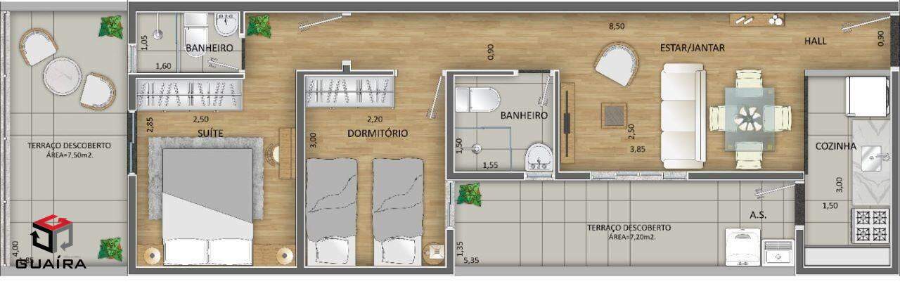 Apartamento à venda com 2 quartos, 47m² - Foto 1