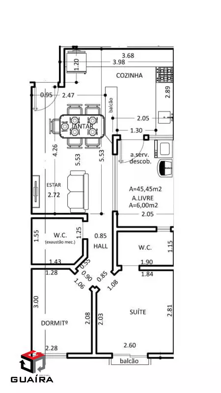 Apartamento para alugar com 2 quartos, 52m² - Foto 19