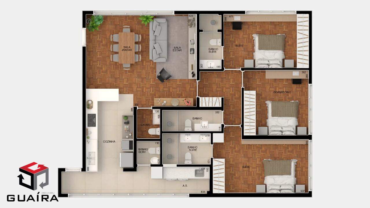 Apartamento à venda com 3 quartos, 194m² - Foto 6