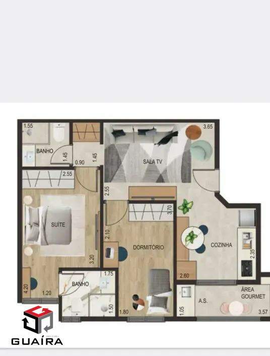 Apartamento à venda com 2 quartos, 50m² - Foto 3