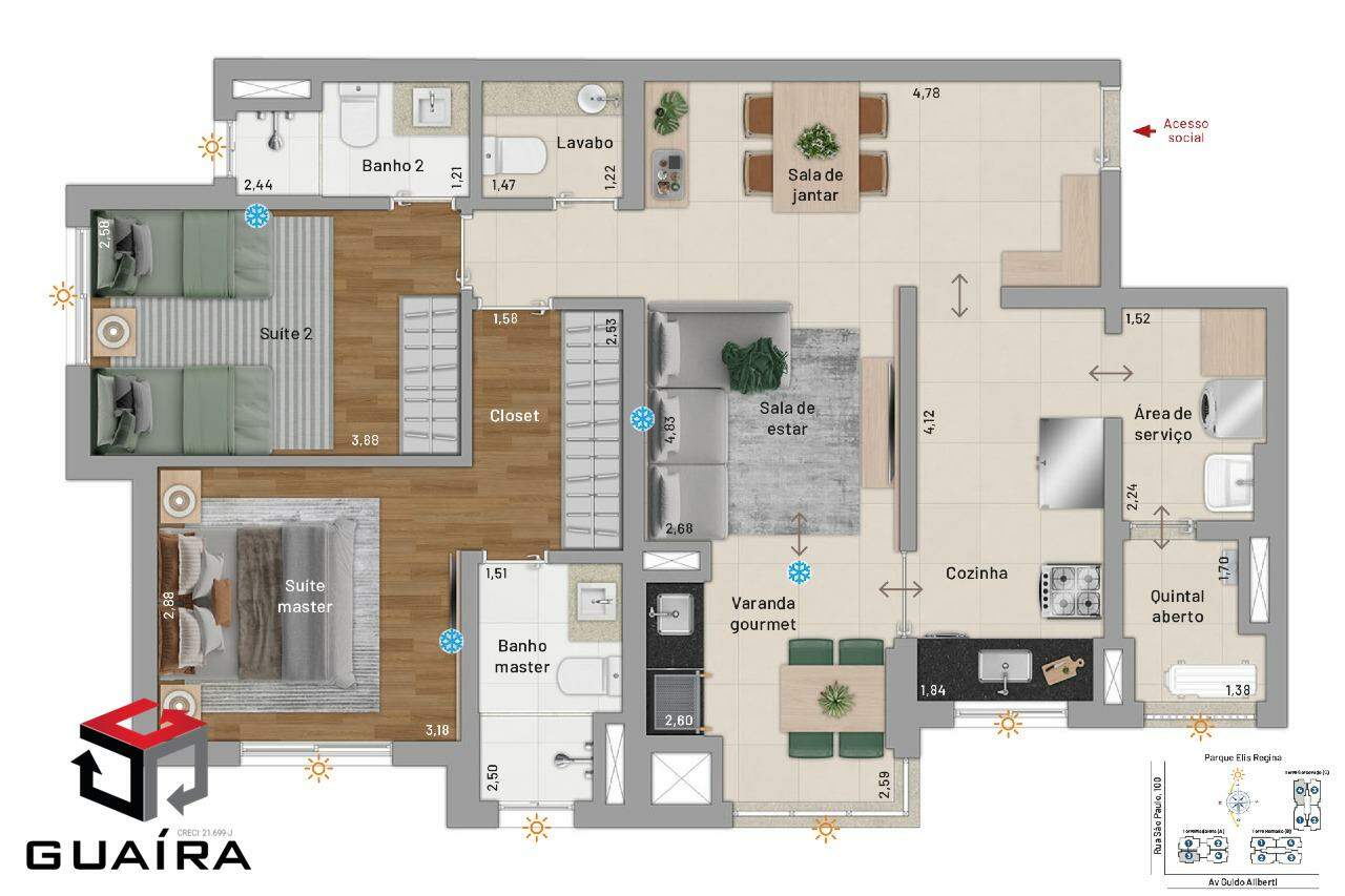 Apartamento à venda com 2 quartos, 89m² - Foto 24