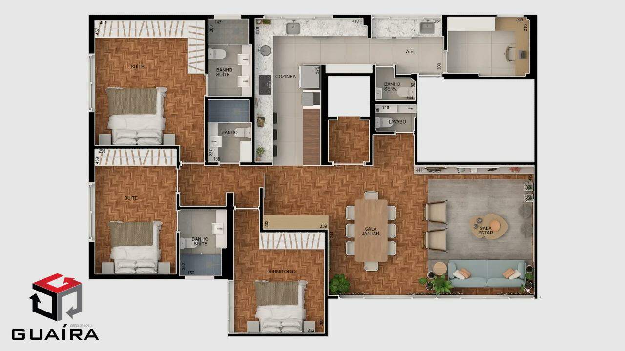 Apartamento à venda com 3 quartos, 155m² - Foto 4