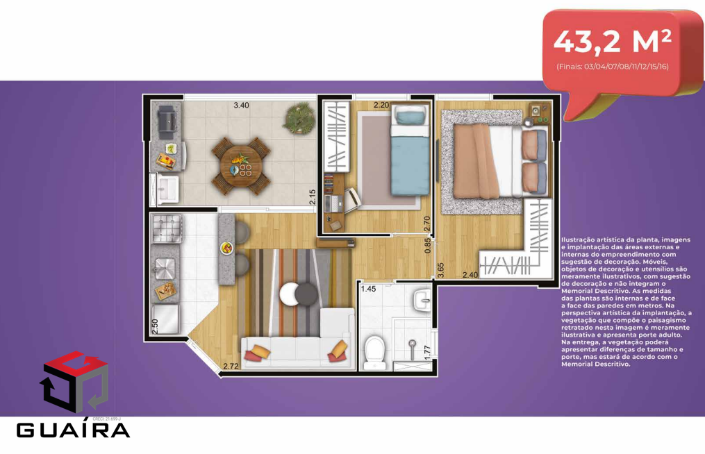 Apartamento à venda com 2 quartos, 43m² - Foto 12