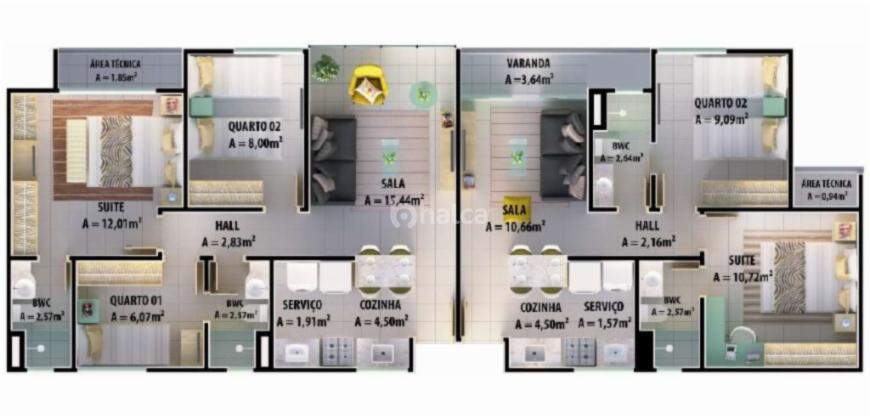 Apartamento à venda com 2 quartos, 56m² - Foto 6