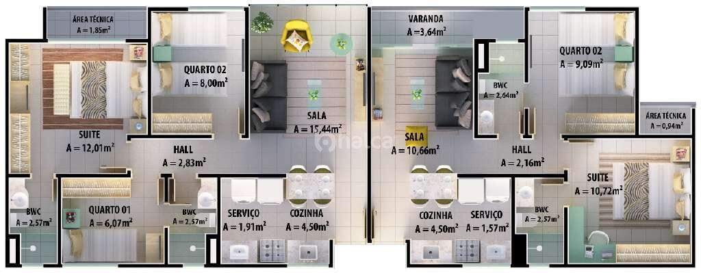 Apartamento à venda com 2 quartos, 56m² - Foto 11