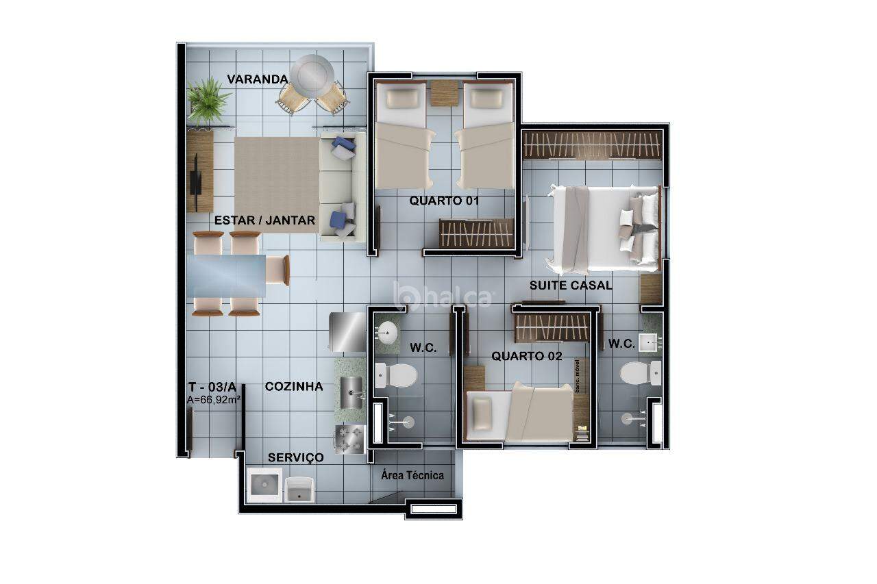 Apartamento à venda com 2 quartos, 46m² - Foto 6