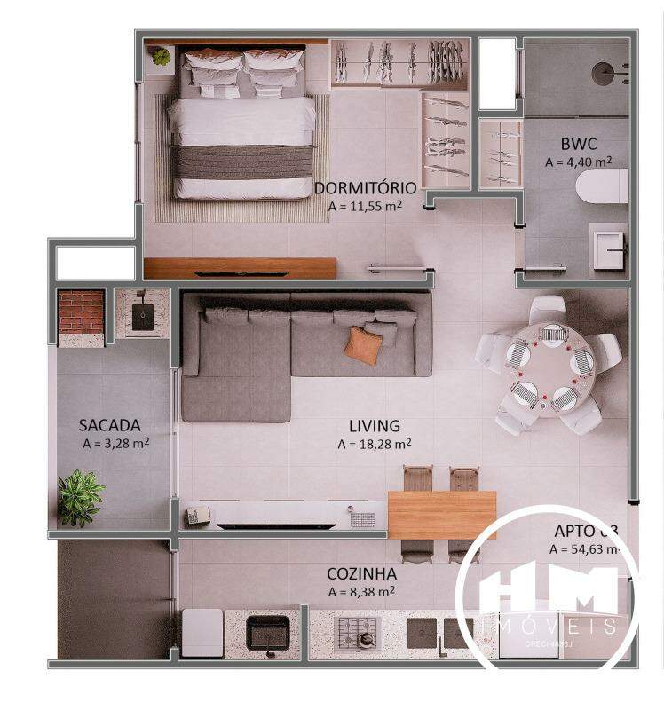 Apartamento à venda no Praia Brava de Itajaí: 
